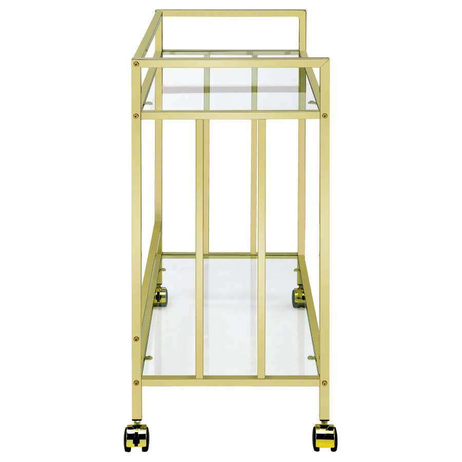 Cara Gold Bar Cart - furniture place usa