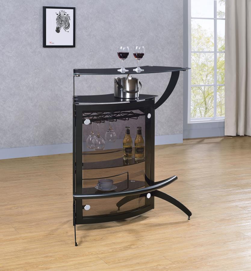 Dallas Black Home Bar - furniture place usa