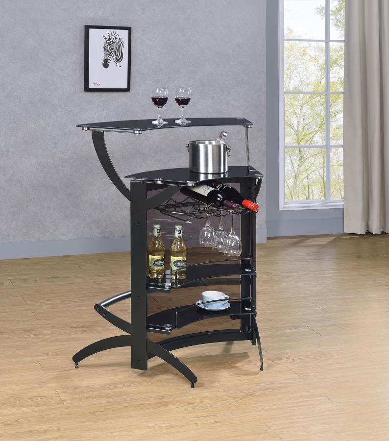 Dallas Black Home Bar - furniture place usa