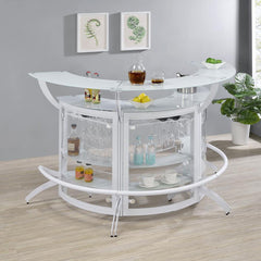 Dallas White 3 Pc Home Bar - furniture place usa