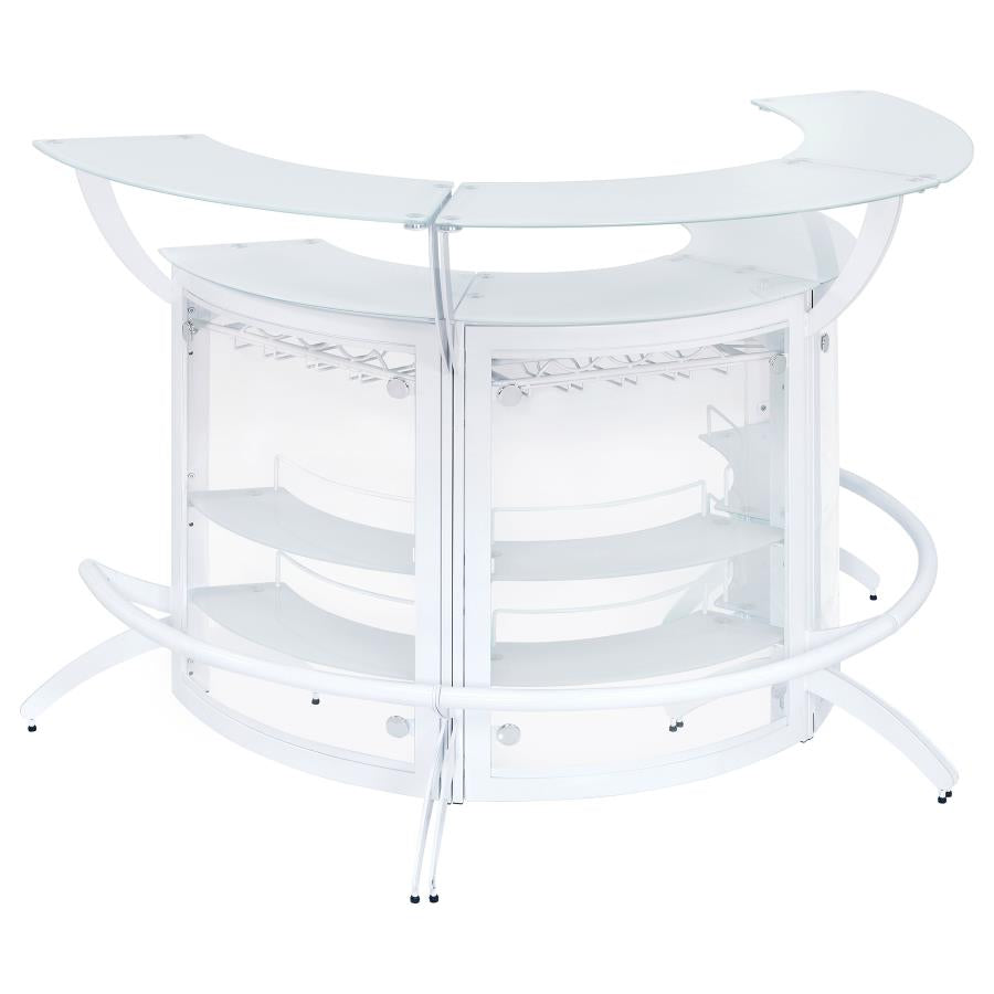 Dallas White 3 Pc Home Bar - furniture place usa