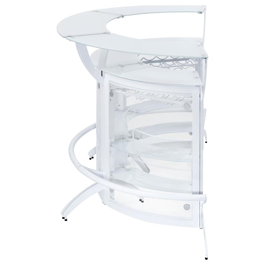 Dallas White 3 Pc Home Bar - furniture place usa