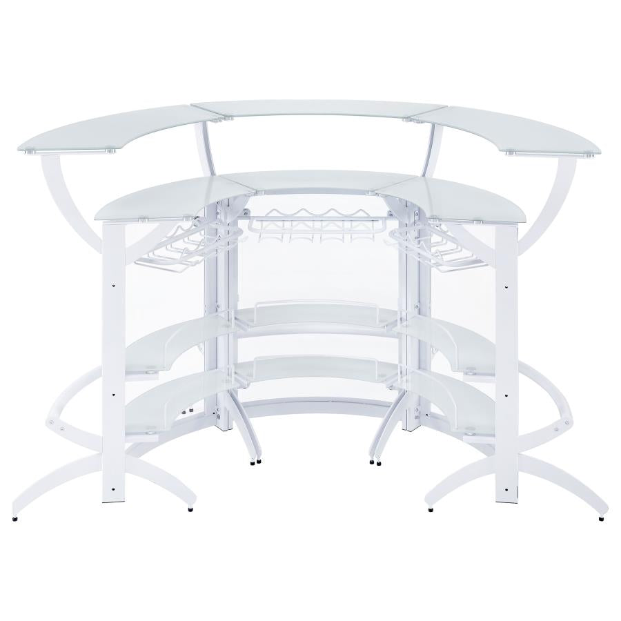 Dallas White 3 Pc Home Bar - furniture place usa