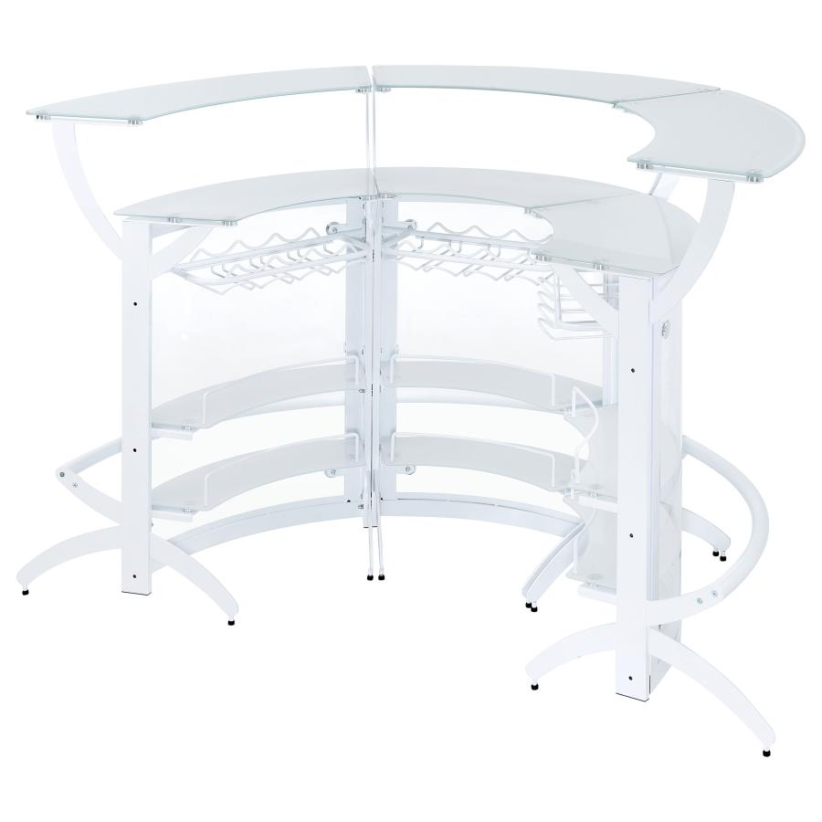 Dallas White 3 Pc Home Bar - furniture place usa