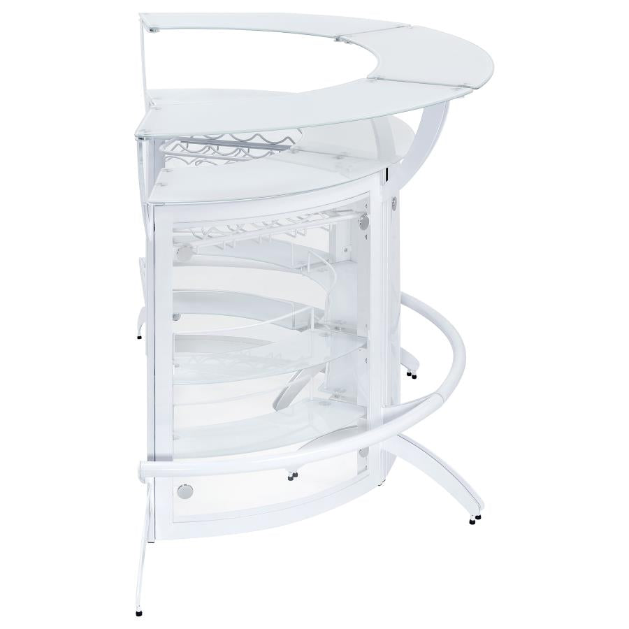 Dallas White 3 Pc Home Bar - furniture place usa