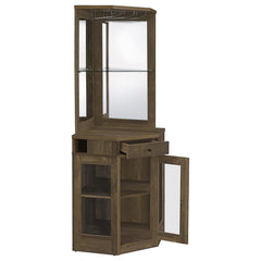 Alviso Brown Corner Bar Cabinet - furniture place usa