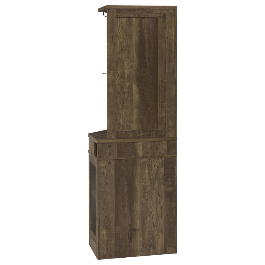 Alviso Brown Corner Bar Cabinet - furniture place usa