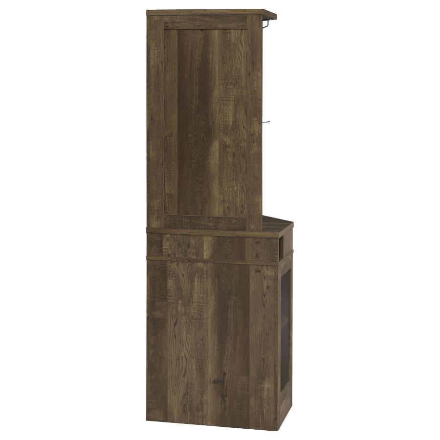 Alviso Brown Corner Bar Cabinet - furniture place usa