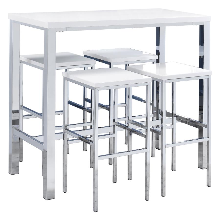 Natividad White 5 Pc Bar Set - furniture place usa