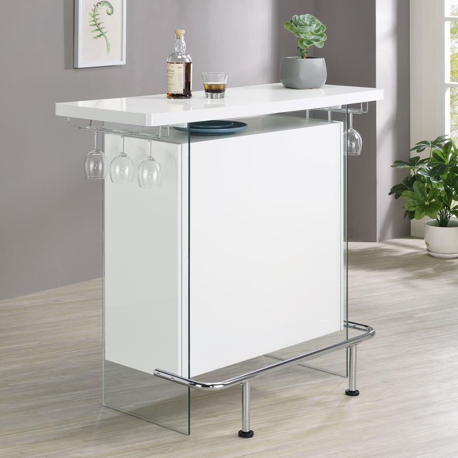 Acosta White Home Bar - furniture place usa