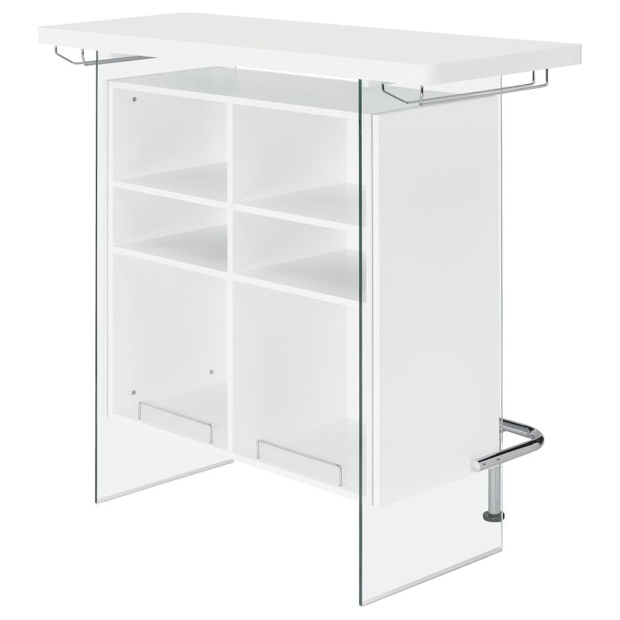 Acosta White Home Bar - furniture place usa