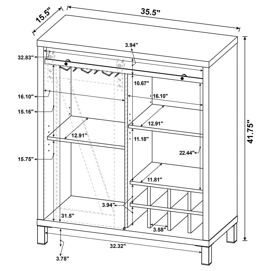 Arlington Brown Bar Cabinet - furniture place usa