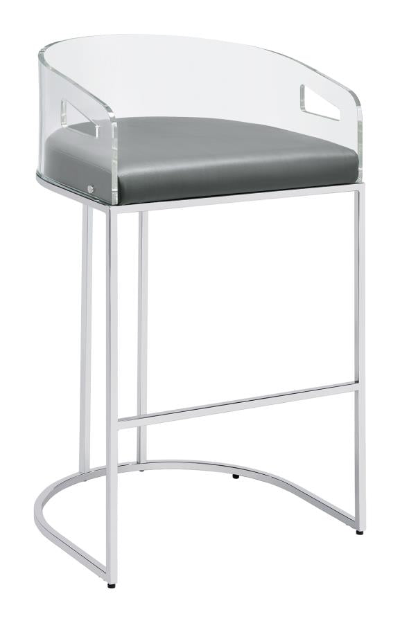 Thermosolis Silver Bar Stool - furniture place usa