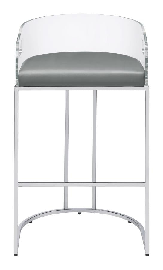 Thermosolis Silver Bar Stool - furniture place usa