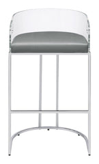 Thermosolis Silver Bar Stool - furniture place usa