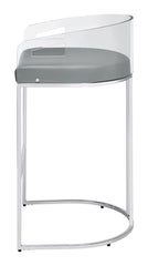 Thermosolis Silver Bar Stool - furniture place usa