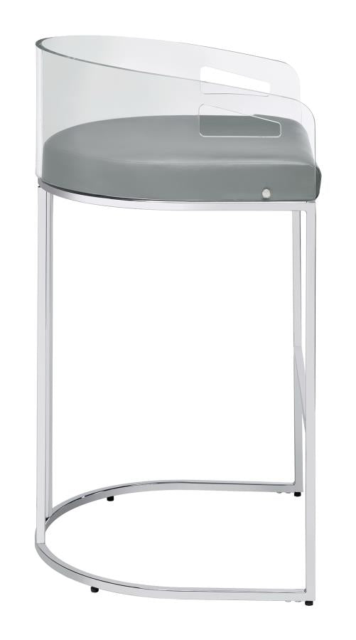 Thermosolis Silver Bar Stool - furniture place usa