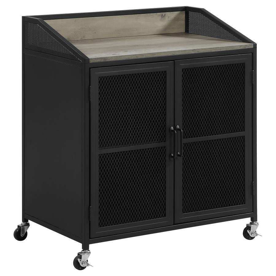 Arlette Black Bar Cabinet - furniture place usa