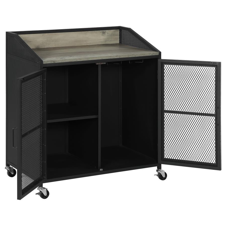 Arlette Black Bar Cabinet - furniture place usa