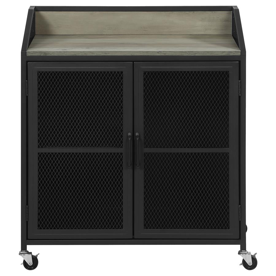 Arlette Black Bar Cabinet - furniture place usa