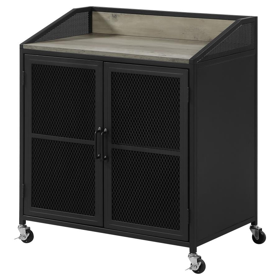 Arlette Black Bar Cabinet - furniture place usa