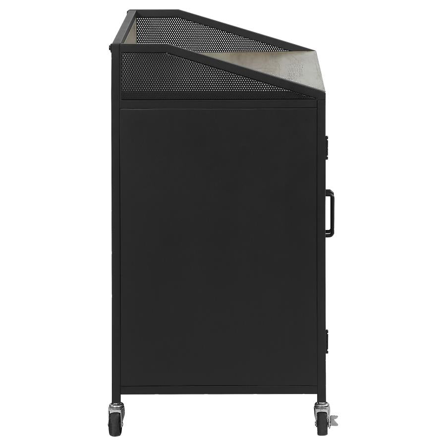 Arlette Black Bar Cabinet - furniture place usa