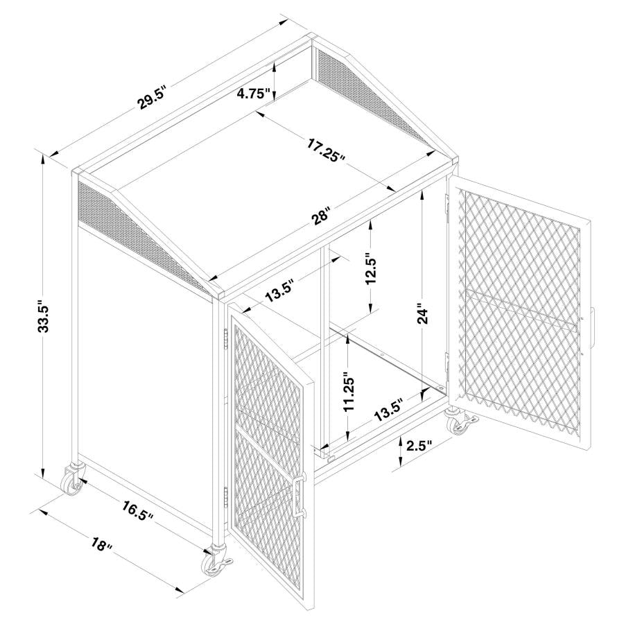 Arlette Black Bar Cabinet - furniture place usa