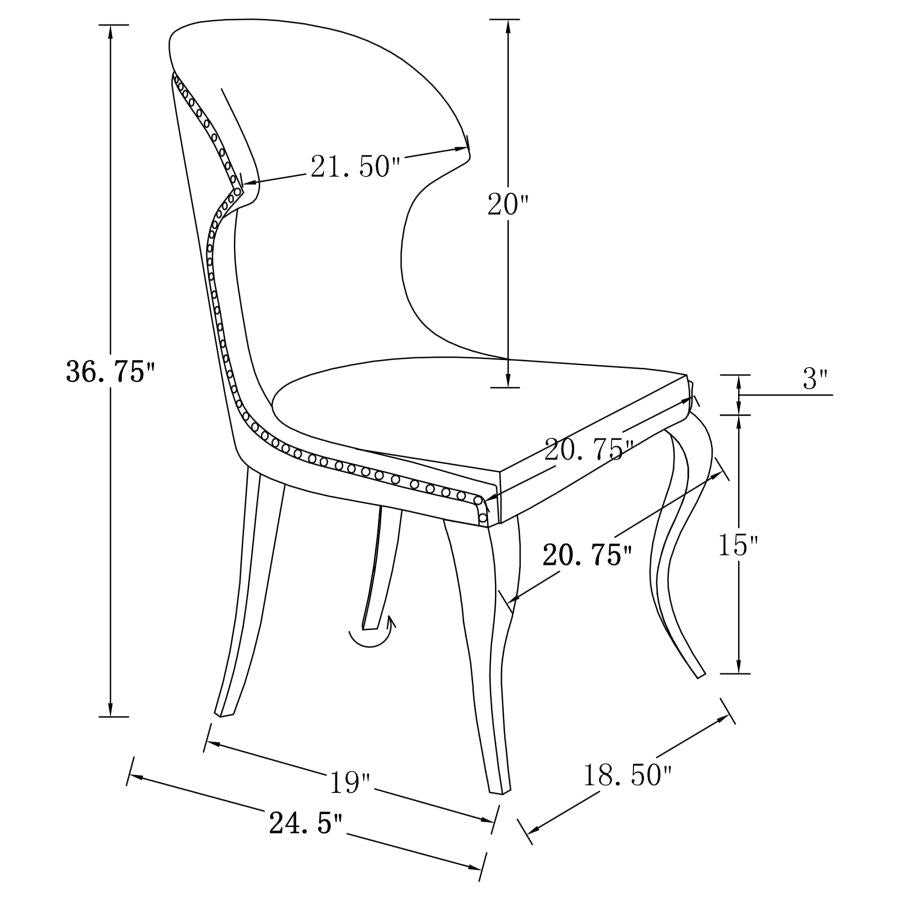 Cheyanne Black Side Chair - furniture place usa