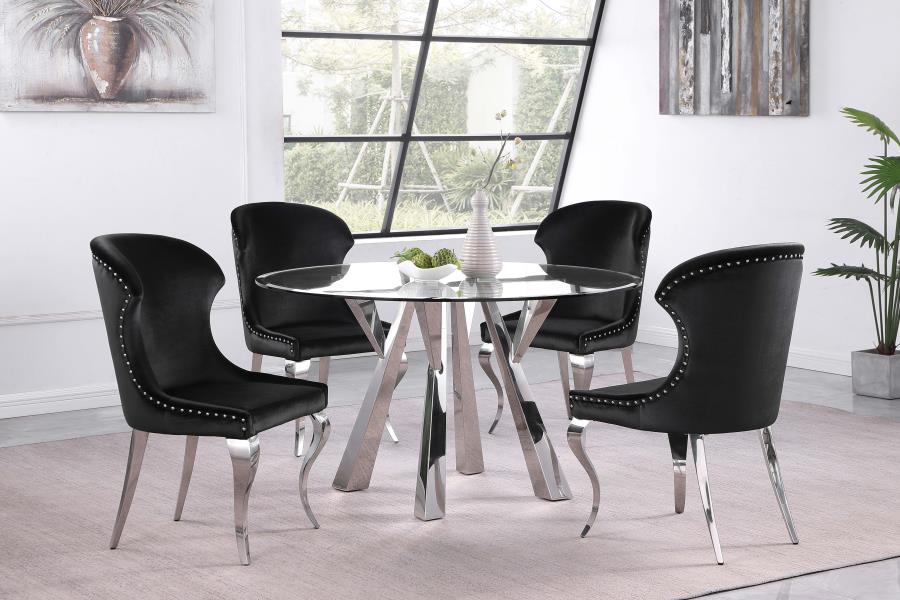 Cheyanne Black Side Chair - furniture place usa