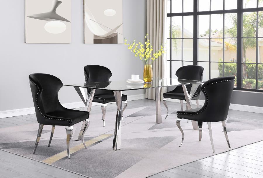 Cheyanne Black Side Chair - furniture place usa