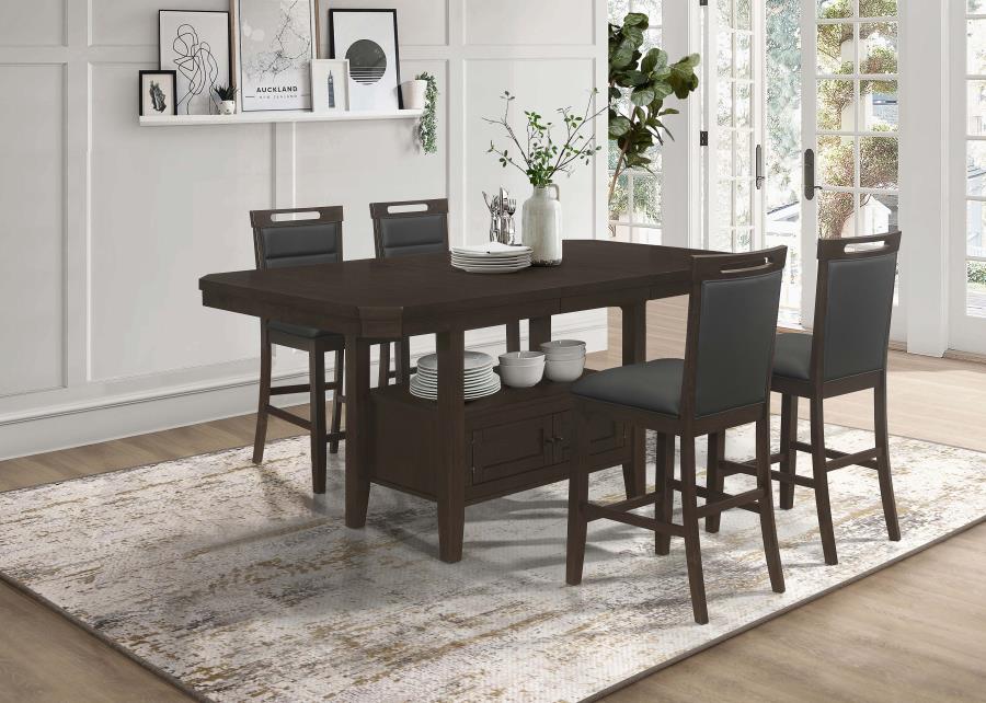 Prentiss Brown 5 Pc Counter Height Dining Set - furniture place usa