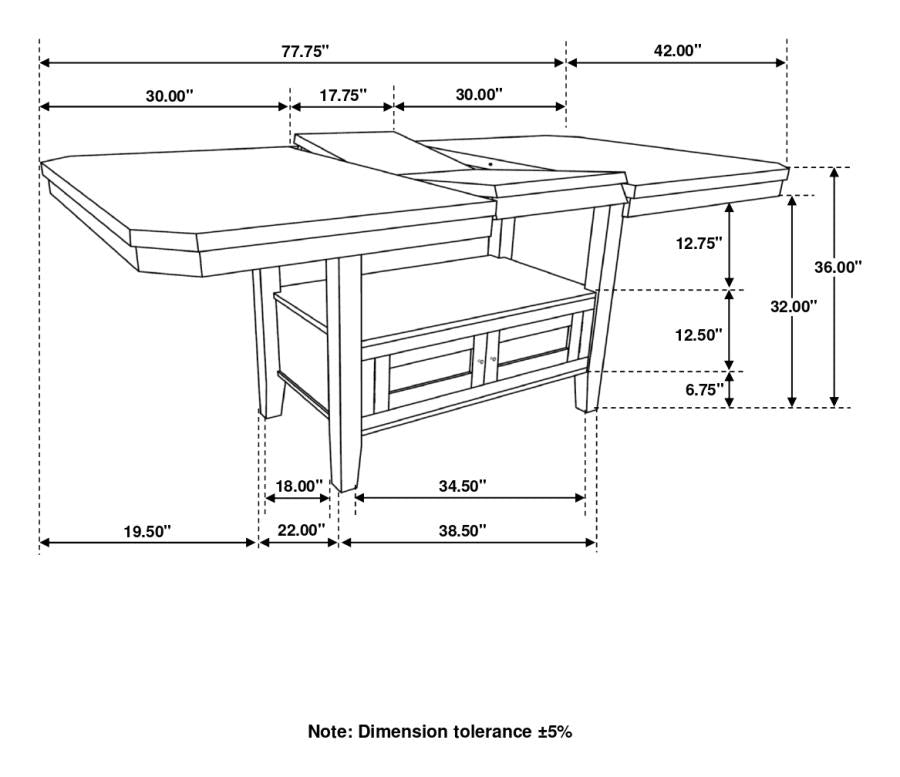 Prentiss Brown 5 Pc Counter Height Dining Set - furniture place usa