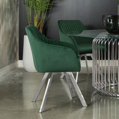 Arika Green Swivel Arm Chair - furniture place usa