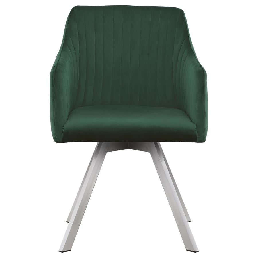 Arika Green Swivel Arm Chair - furniture place usa