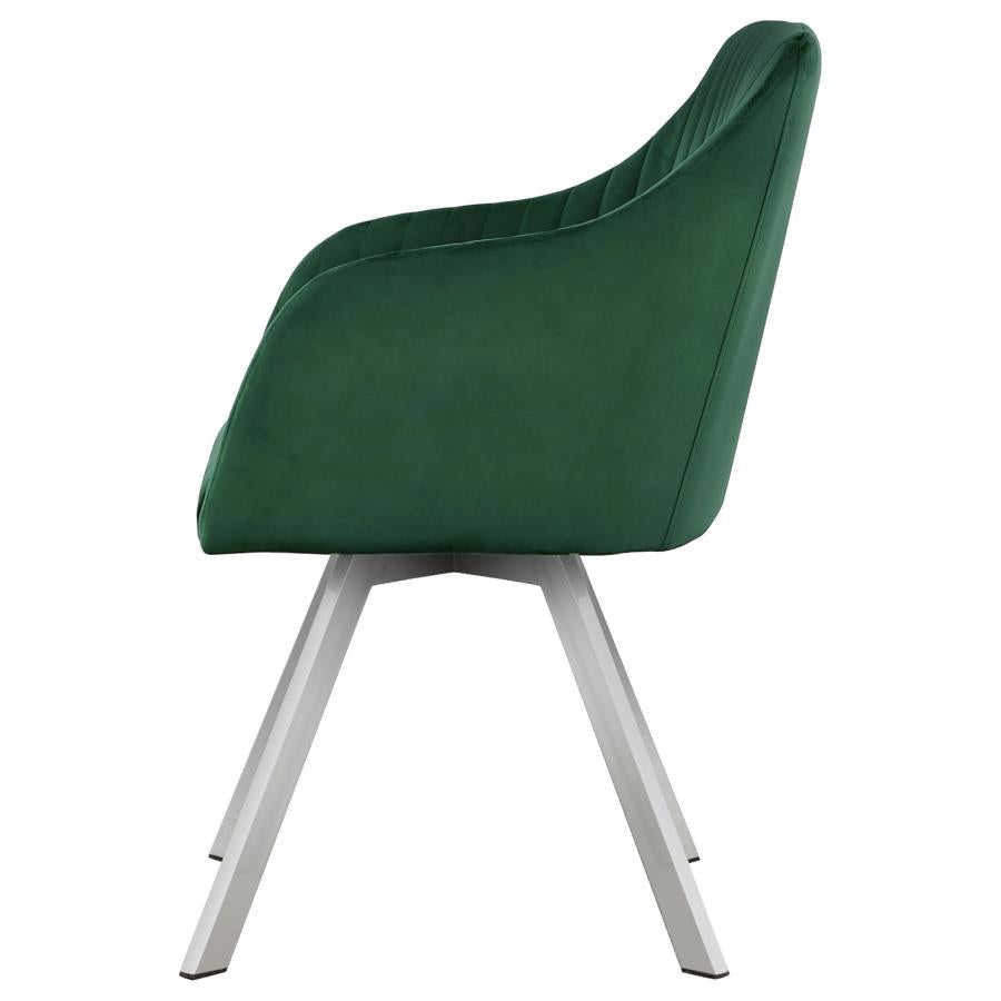 Arika Green Swivel Arm Chair - furniture place usa