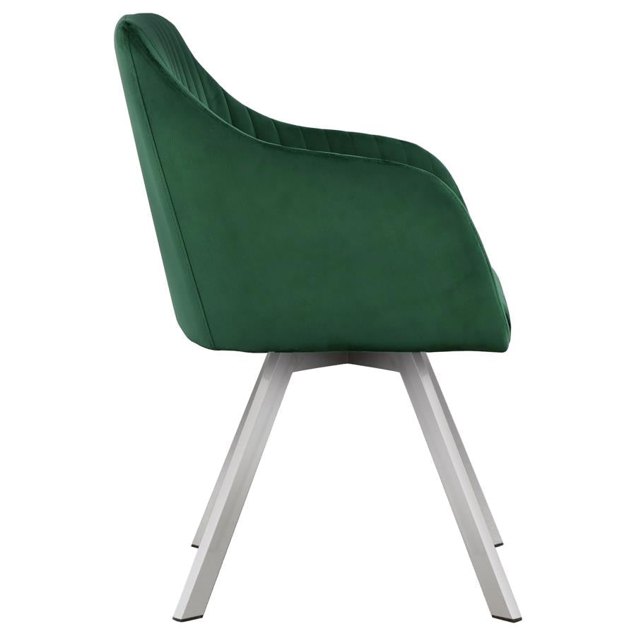 Arika Green Swivel Arm Chair - furniture place usa