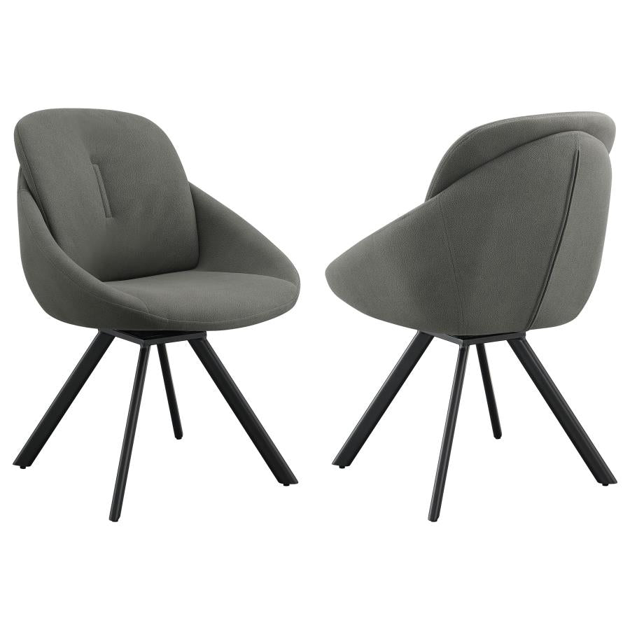 Mina Grey Swivel Side Chair - furniture place usa