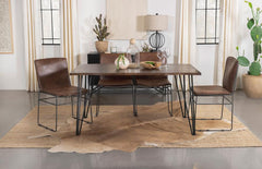 Topeka Brown 5 Pc Dining Set - furniture place usa