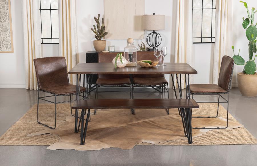 Topeka Brown 6 Pc Dining Set - furniture place usa