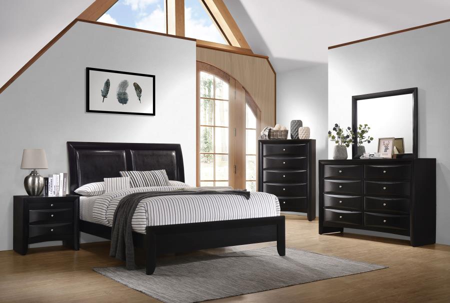 Briana Black Eastern King Bed 5 Pc Set - furniture place usa