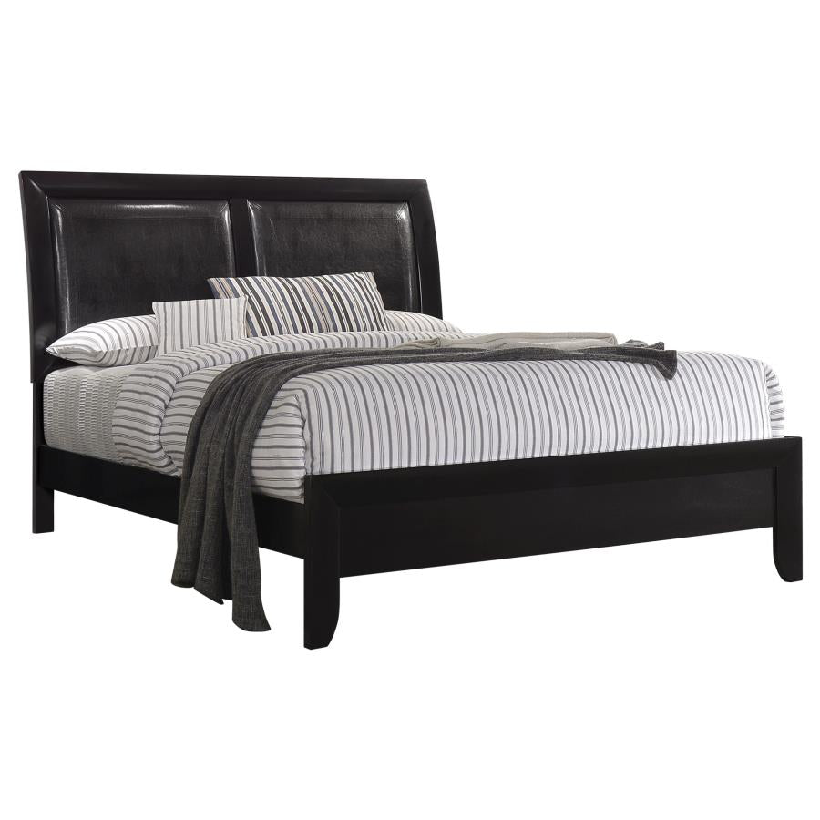 Briana Black Eastern King Bed 5 Pc Set - furniture place usa