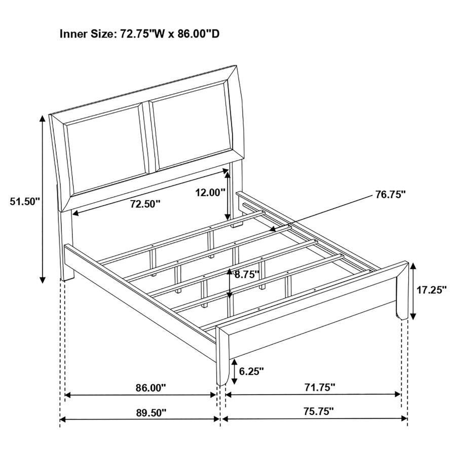 Briana Black California King Bed - furniture place usa