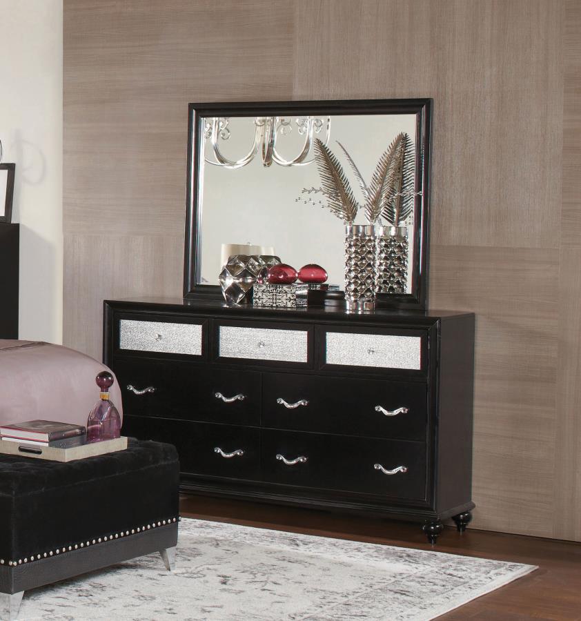 Barzini Black Dresser Mirror - furniture place usa