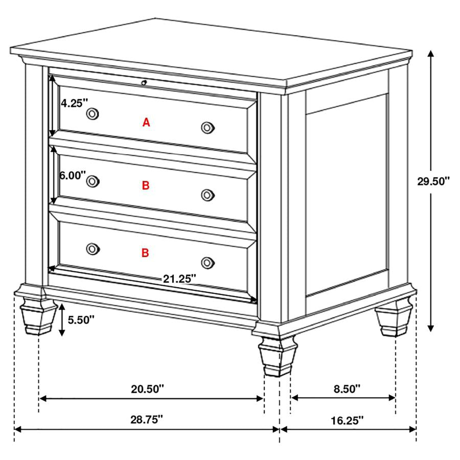 Sandy Beach Ivory Nightstand - furniture place usa