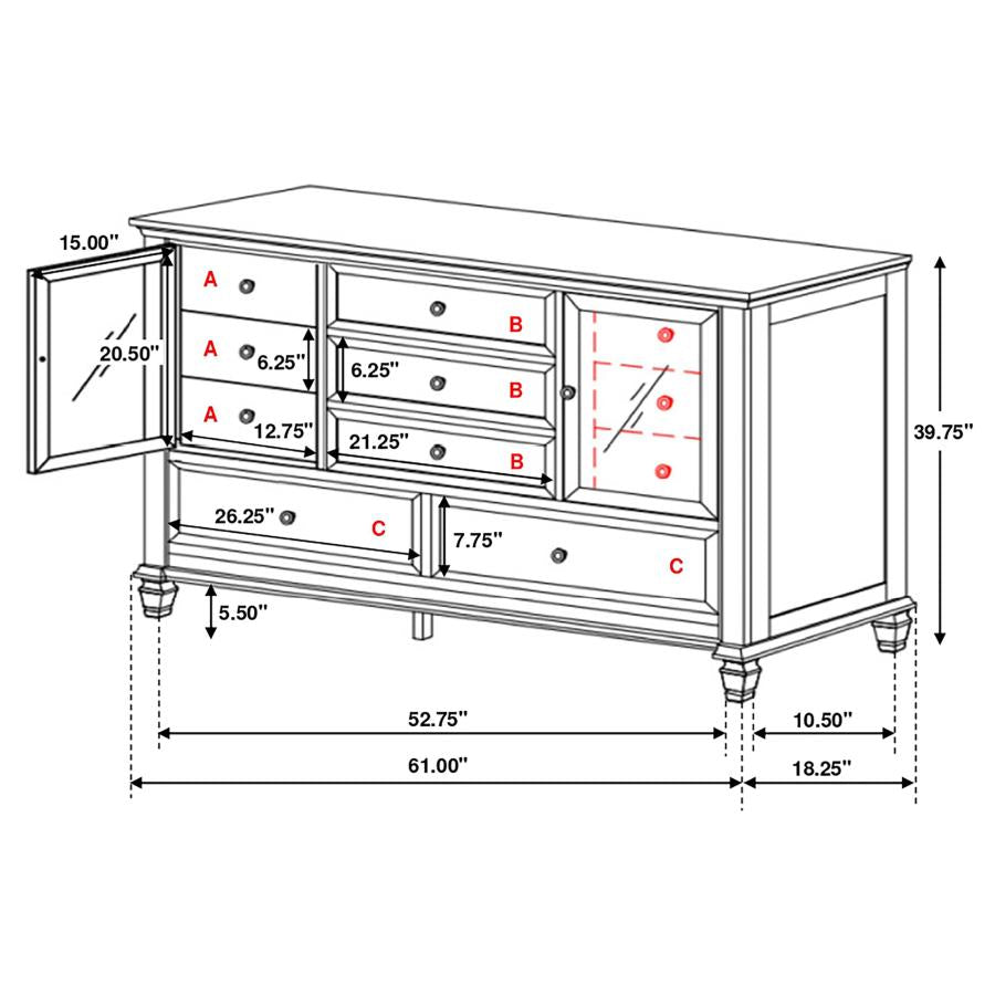 Sandy Beach Ivory Dresser - furniture place usa