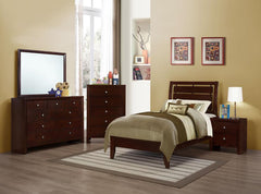 Serenity Brown Twin Bed 4 Pc Set - furniture place usa