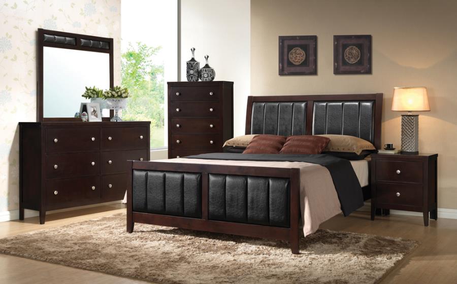 Carlton Brown Full Bed 4 Pc Set - furniture place usa