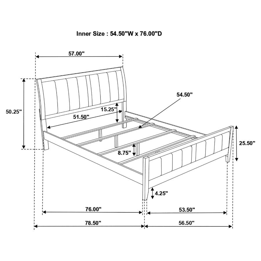 Carlton Brown Full Bed - furniture place usa