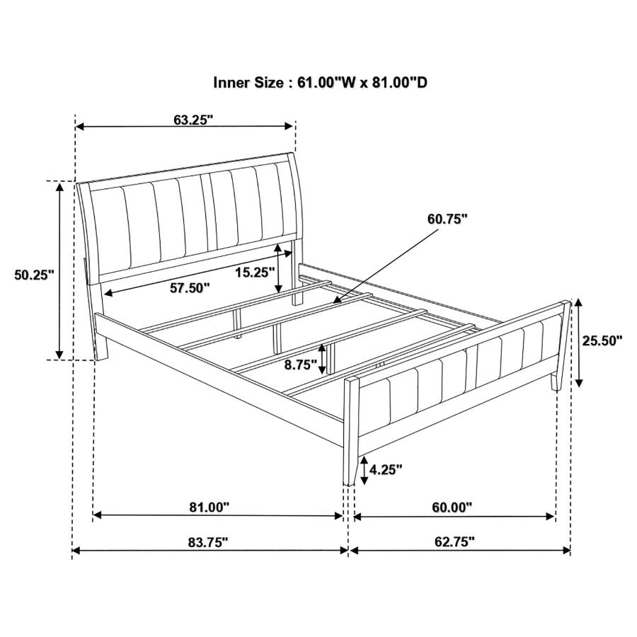 Carlton Brown Queen Bed - furniture place usa