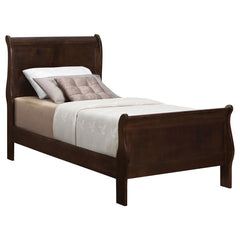 Louis Philippe Brown Twin Bed 5 Pc Set - furniture place usa